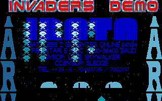 Invaders Demo atari screenshot